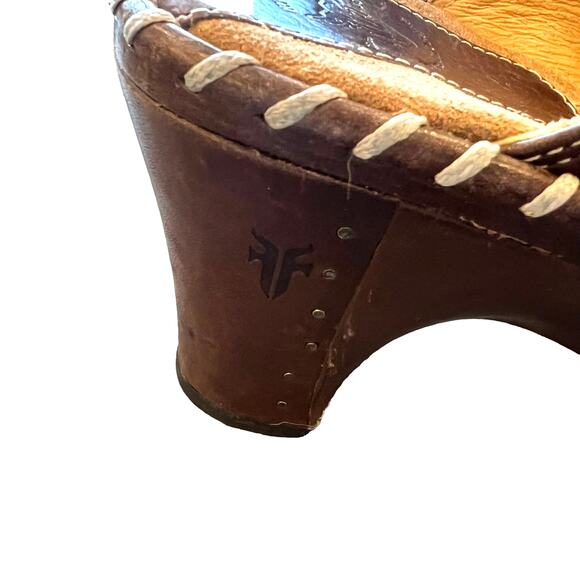 Frye Reese Ring Harness Leather Mules Brown Women's 7.5 - Picture 7 of 10